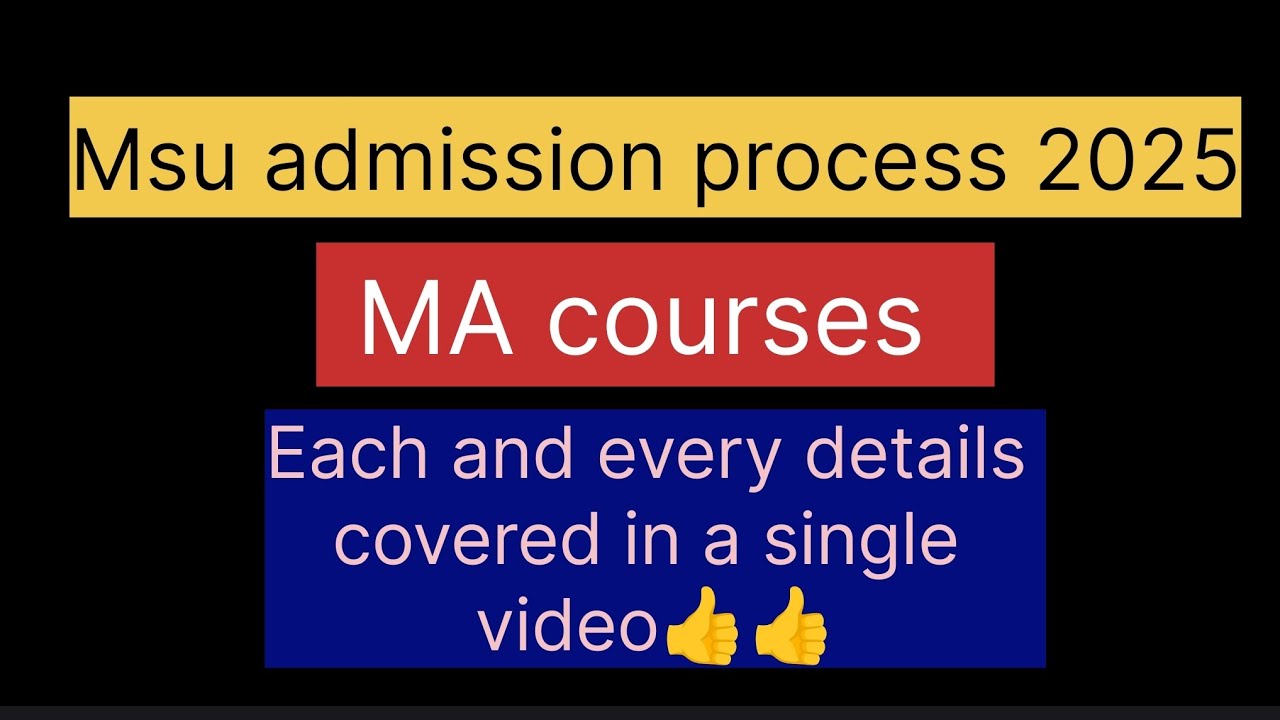 MA courses admission in Msu| MA courses entrance exam| Msu Baroda admission process 2025| #msubaroda