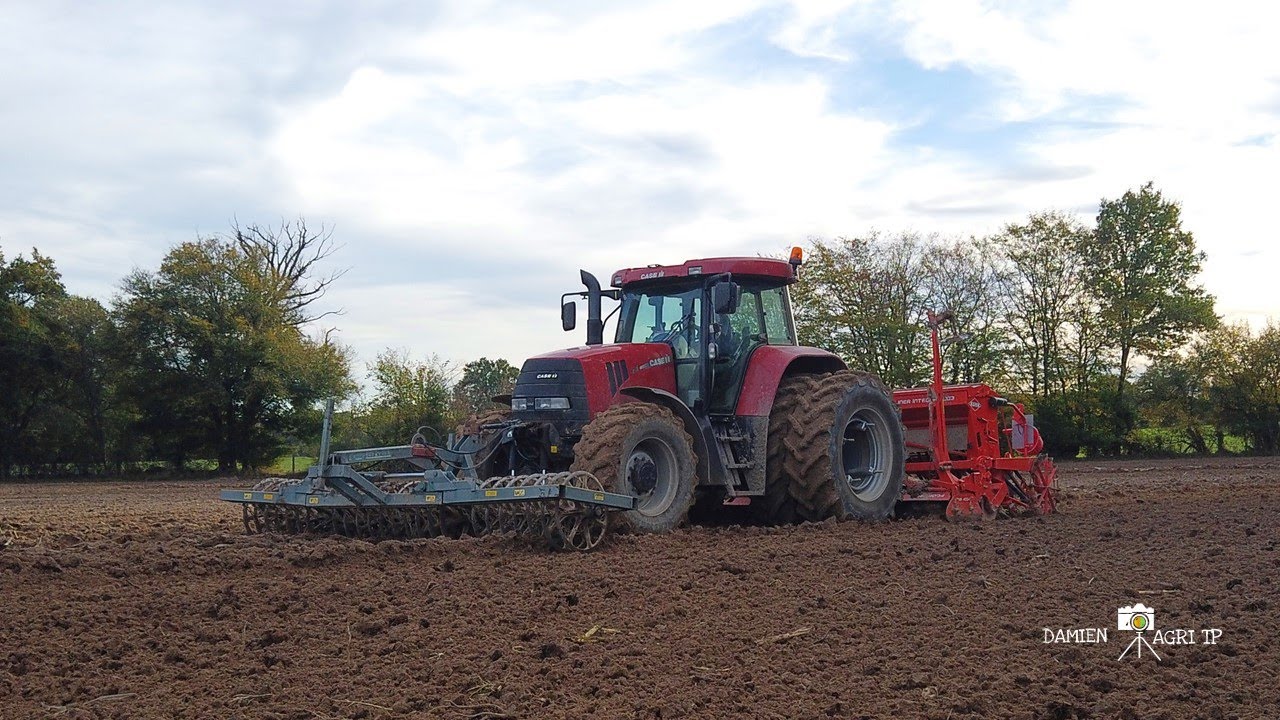Semis de blé / Case IH 140 Cvx & combinés Kuhn 4M / Gaec du pont