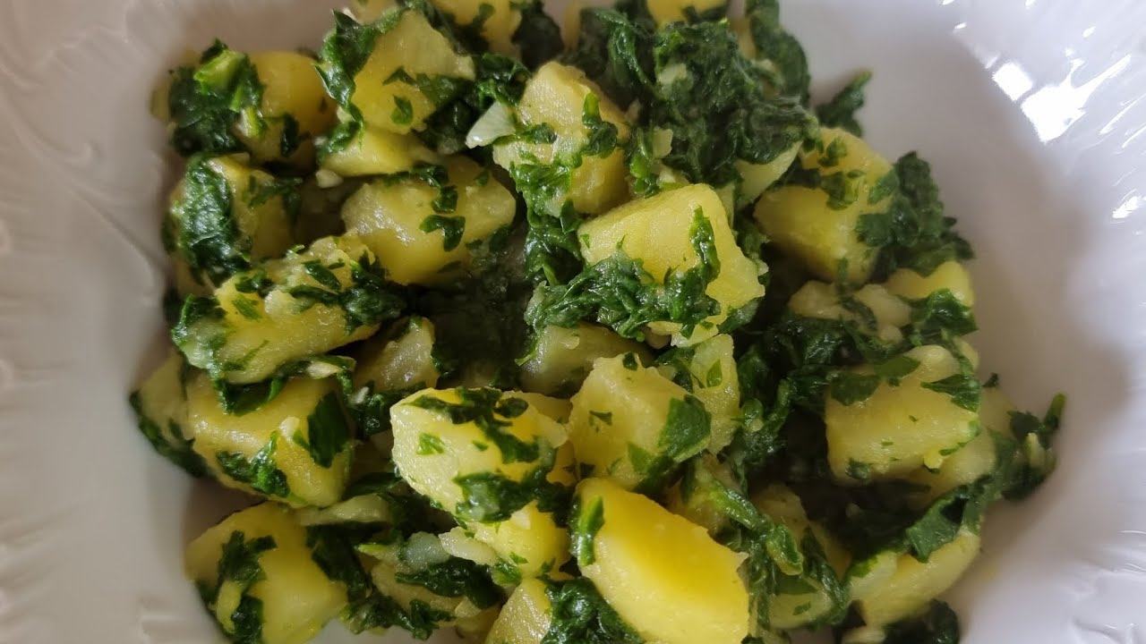 KROMPIR SA BLITVOM, SPANAĆEM. Prilog uz jelo, ribu. 🥔🥬🧄