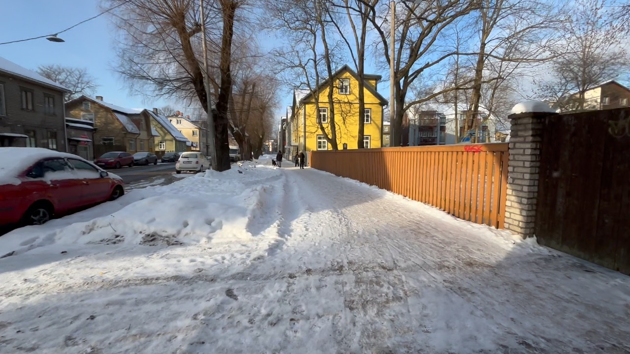 Winter City Walk → Paldiski Road to Ristiku Street, Tallinn – No Talking | Ambient Sound