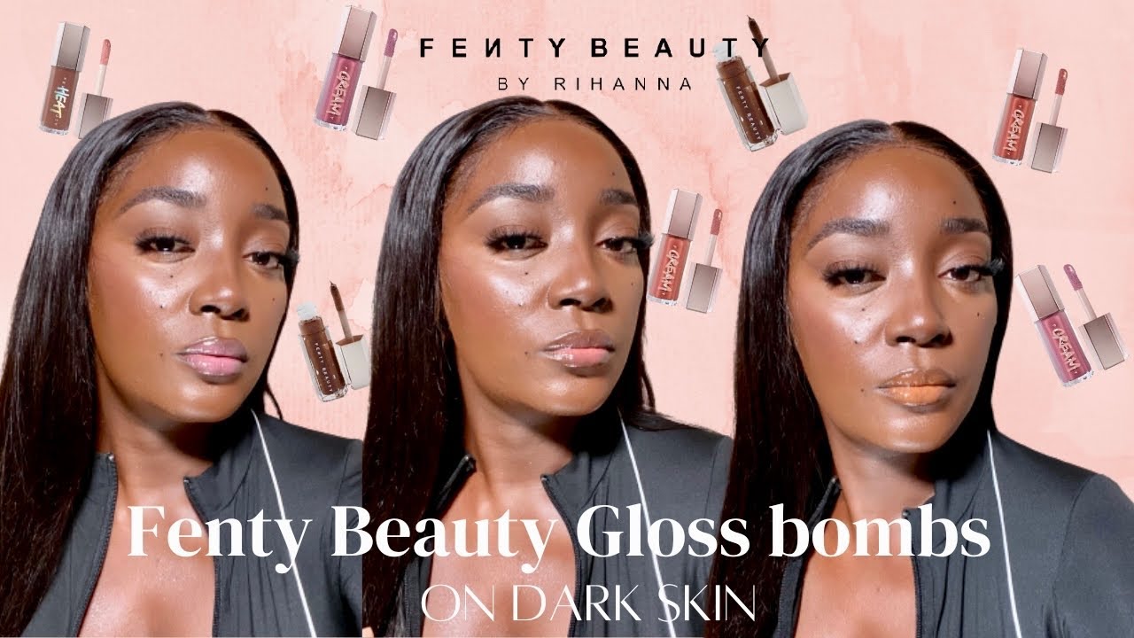 FENTY GLOSS BOMB CREAM | ON DARK SKIN  🍫 🤔