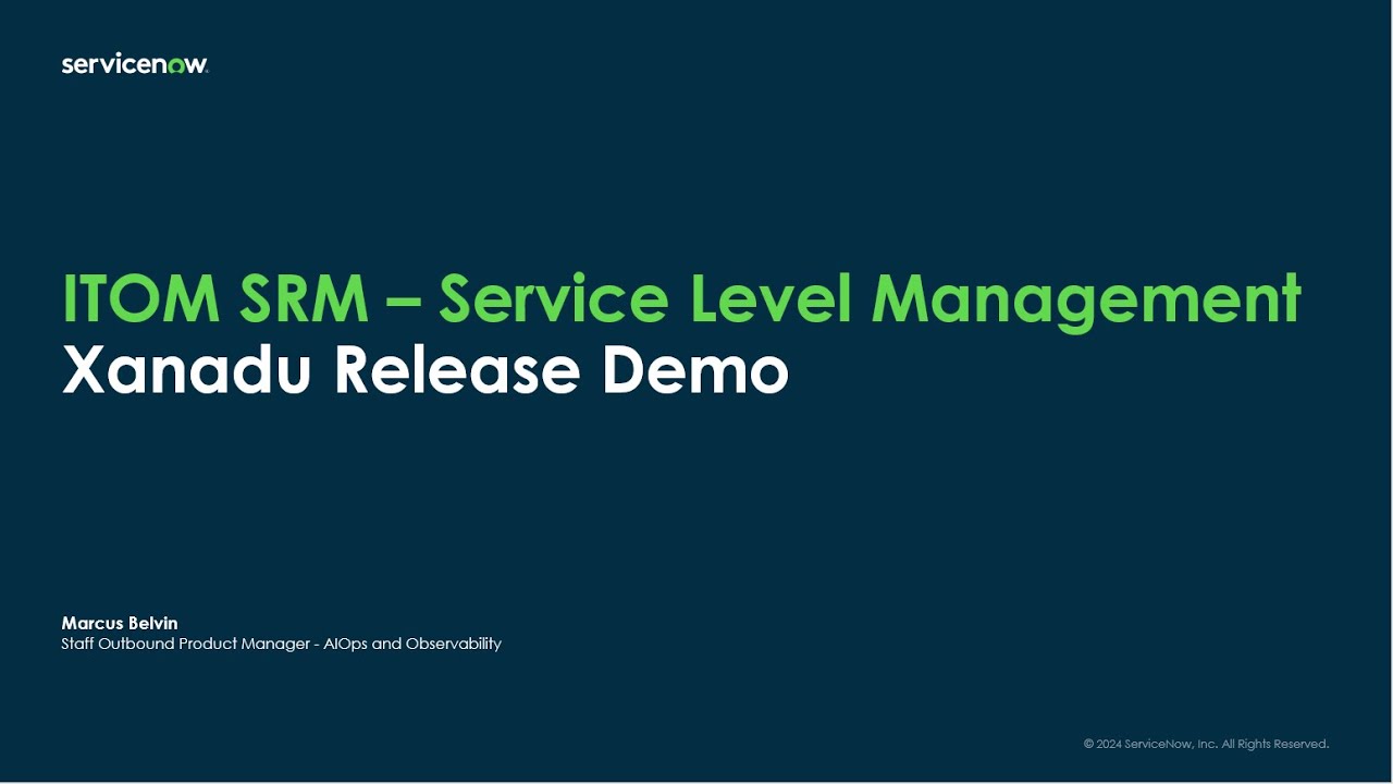 Demo - Service Reliability Management - Service Level Management