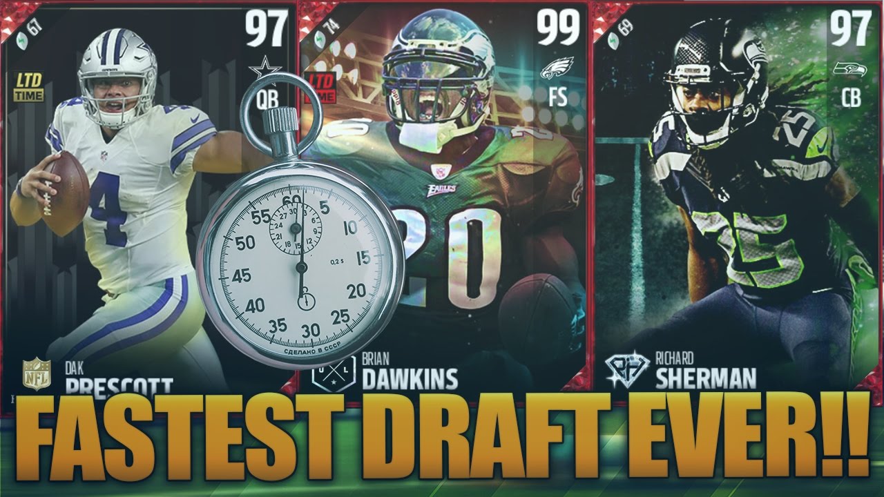 TUESDAY NIGHT FASTEST DRAFT EVER!! 3 SECONDS OR LESS!! 🔥🔥 MADDEN 17 DRAFT CHAMPIONS