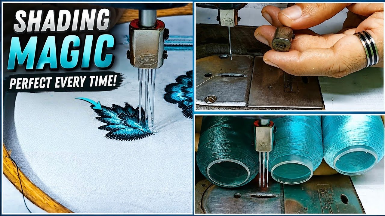 3 needle kadai machine embroidery setup | Machine embroidery tips for beginners | embroidery machine