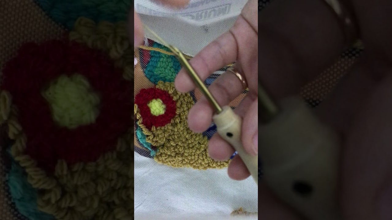 Como usar la aguja magica o punch needle para bordar alfombras y almohadones.
