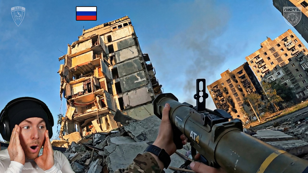 GoPro Combat Footage Ukrainian Soldiers Fire Rockets at Russian Held Building in Urban Battle