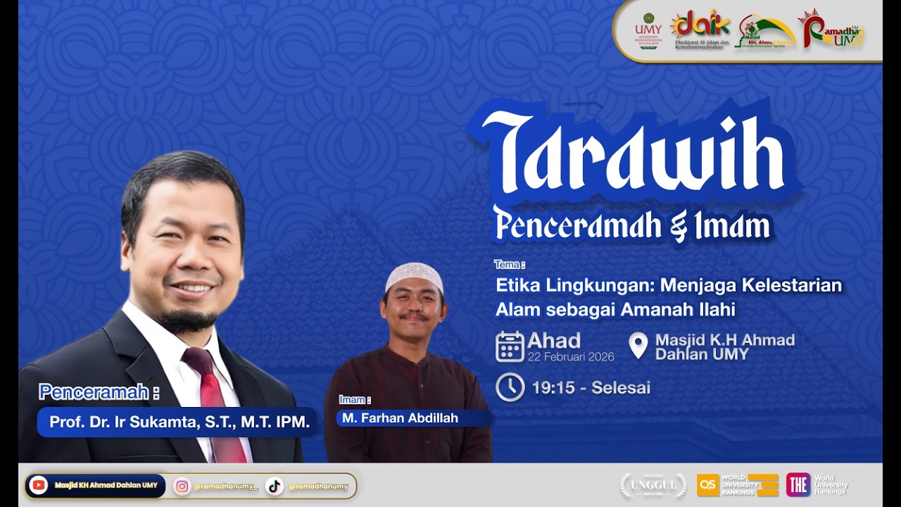 Ceramah & Tarawih | Prof. Dr. Ir. Sukamta, S.T., M.T., IPU., ASEAN Eng.