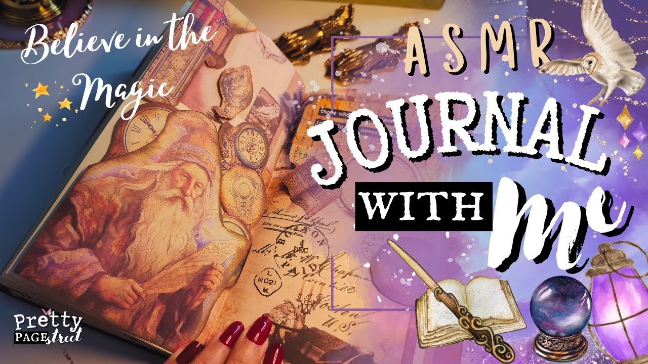 ASMR Wizards and Magic Scrapbooking 🪄| Decorate Journal With Me | Fun Journal Layout Ideas
