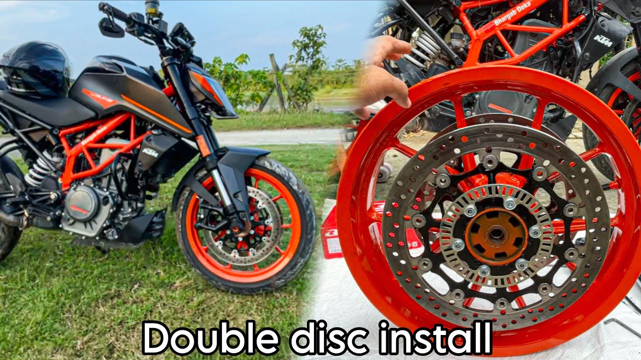 Double disc brake installation on duke