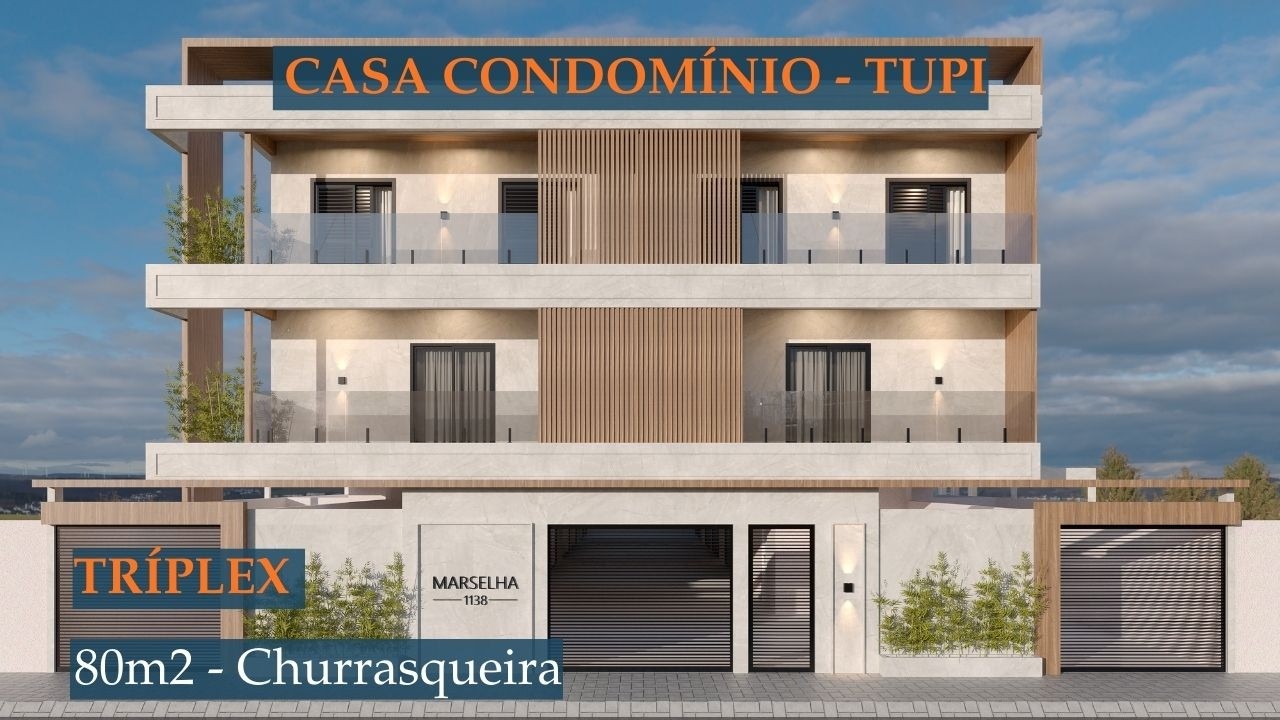 CASA EM CONDOMÍNIO A 2 QUADRAS DO MAR - TRIPLEX na (Vila Tupi | 2 Suítes e Lazer - Obra Pronta)
