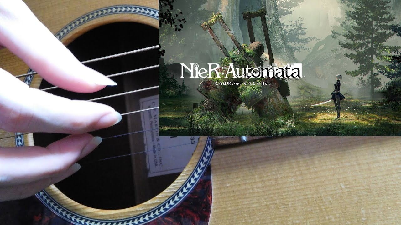 【ソロギター】遺サレタ場所/遮光 -City Ruins-Shade-(ニーアオートマタ NieR:Automata)【Fingerstyle Guitar Cover】-DGDGA♯D-