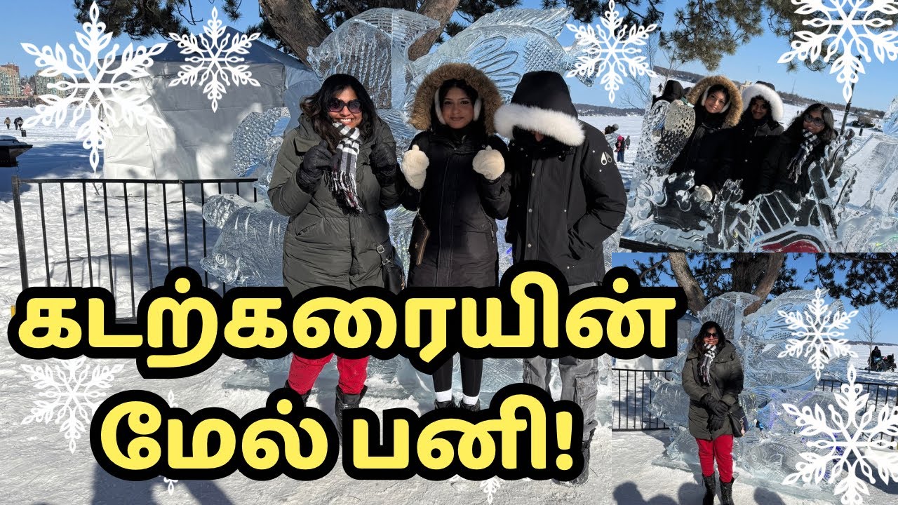 Ледяной пляж и ледяные скульптуры. Пляж Сентенниал /தமிழ் 🇨🇦