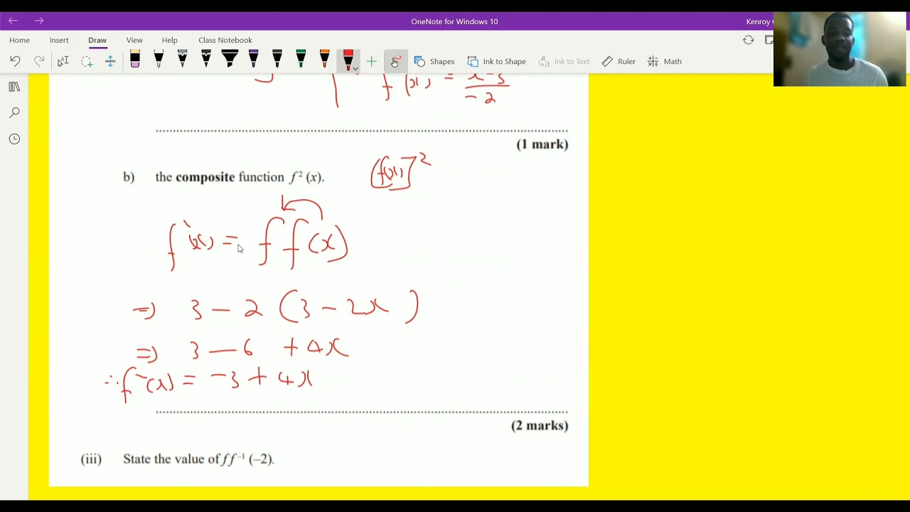 CXC math past paper question Functions (2018 to 2021)- January and May/June