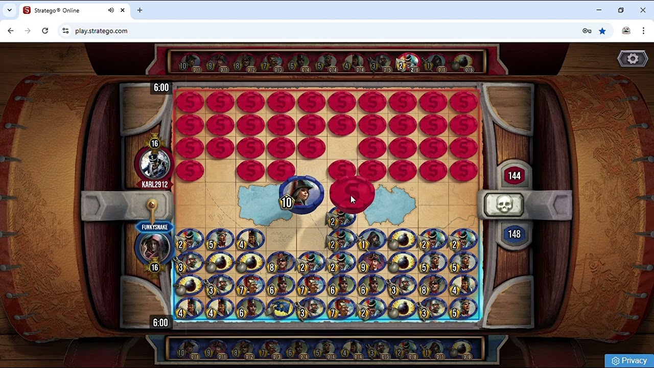 Fast Stratego wins all players in the right place