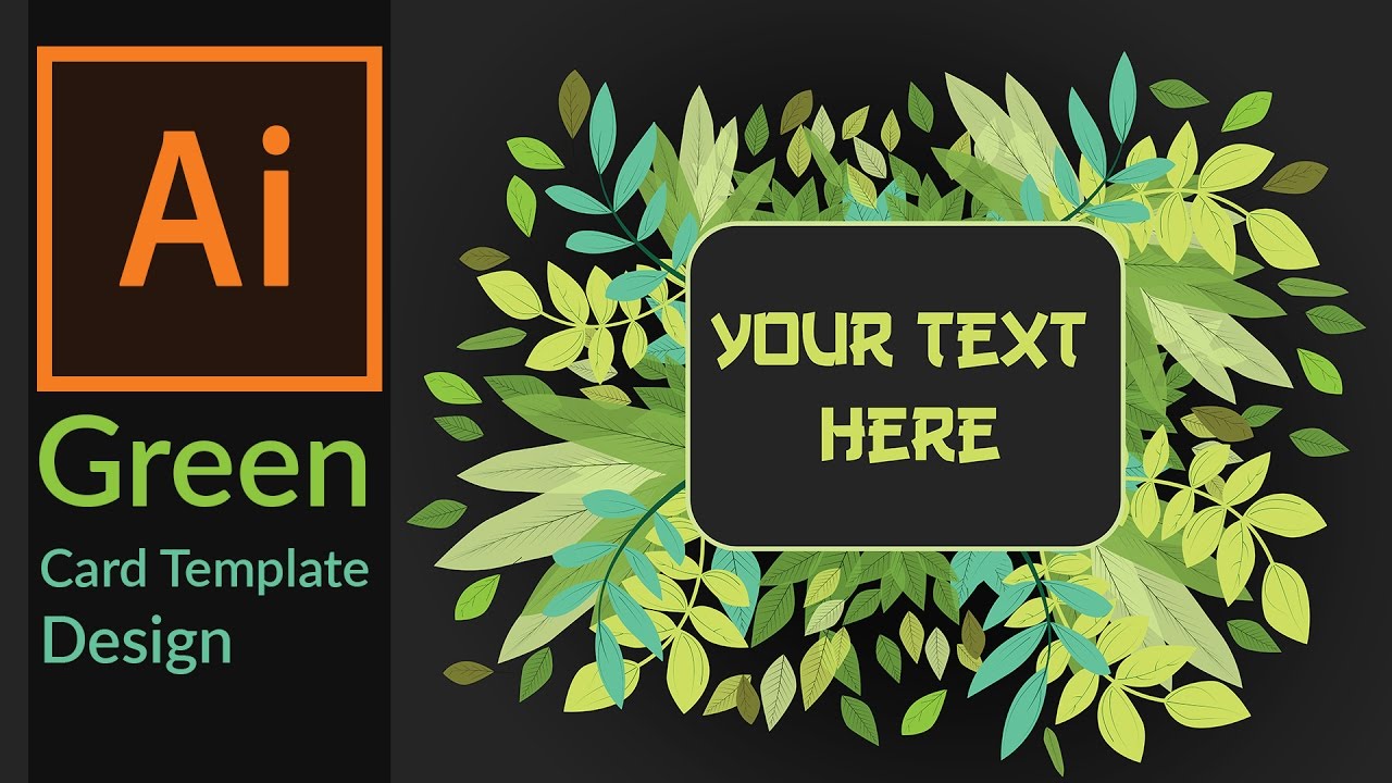Nature Card Background Template, Vector illustration of decoration leaves &  branches