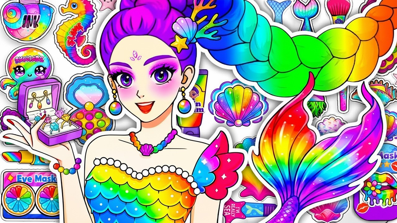 💖Paper DIY💖KPOP DEMON HUNTERS RUMI Colorful Hair +Skincare + Makeup +Fashion Blind Bag Unboxing