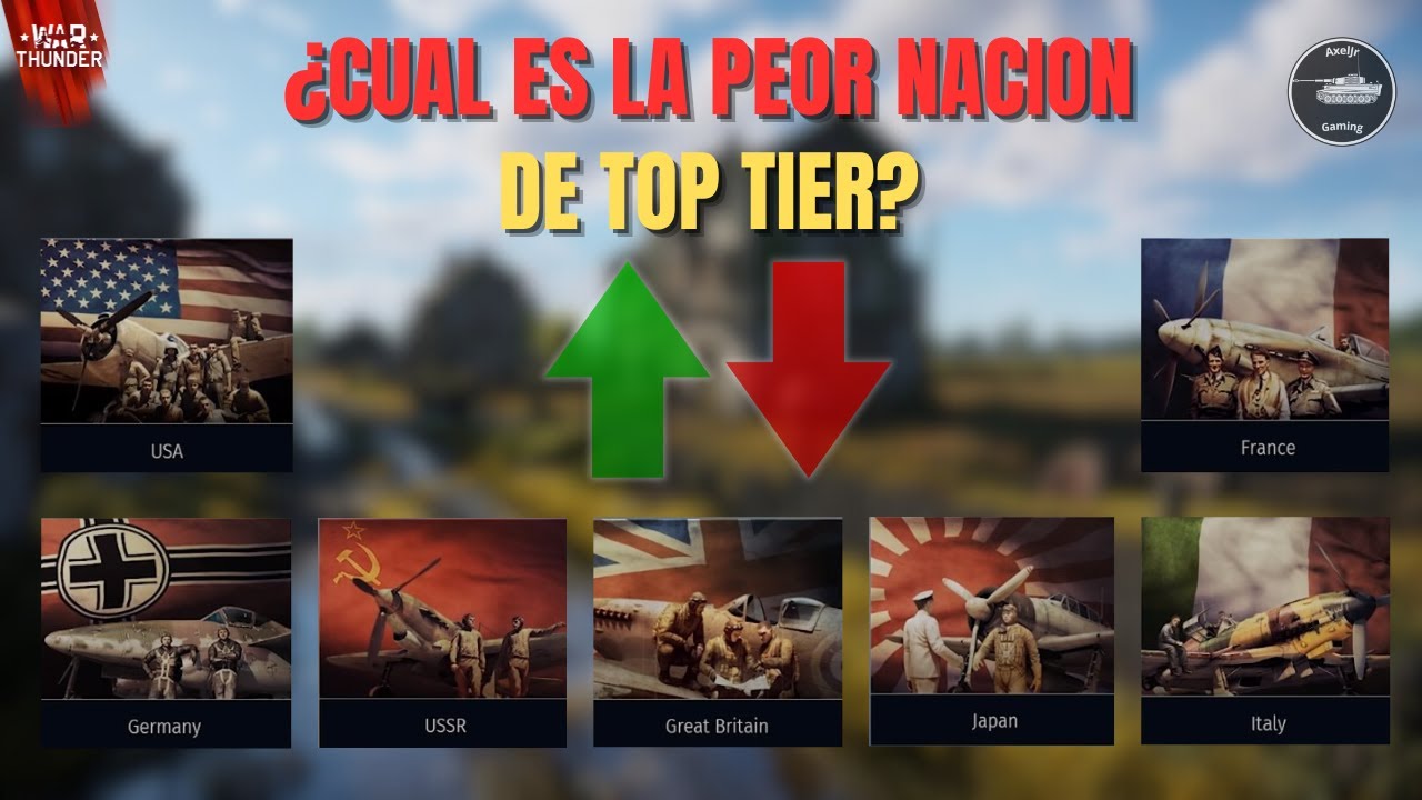 ¿Cual es la PEOR o MEJOR Nacion de Top tier de War Thunder?
