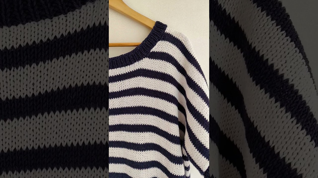 Pull ''Marini&egrave;re'' au tricot disponible en tutoriel vid&eacute;o sur ma cha&icirc;ne YouTube ☺️