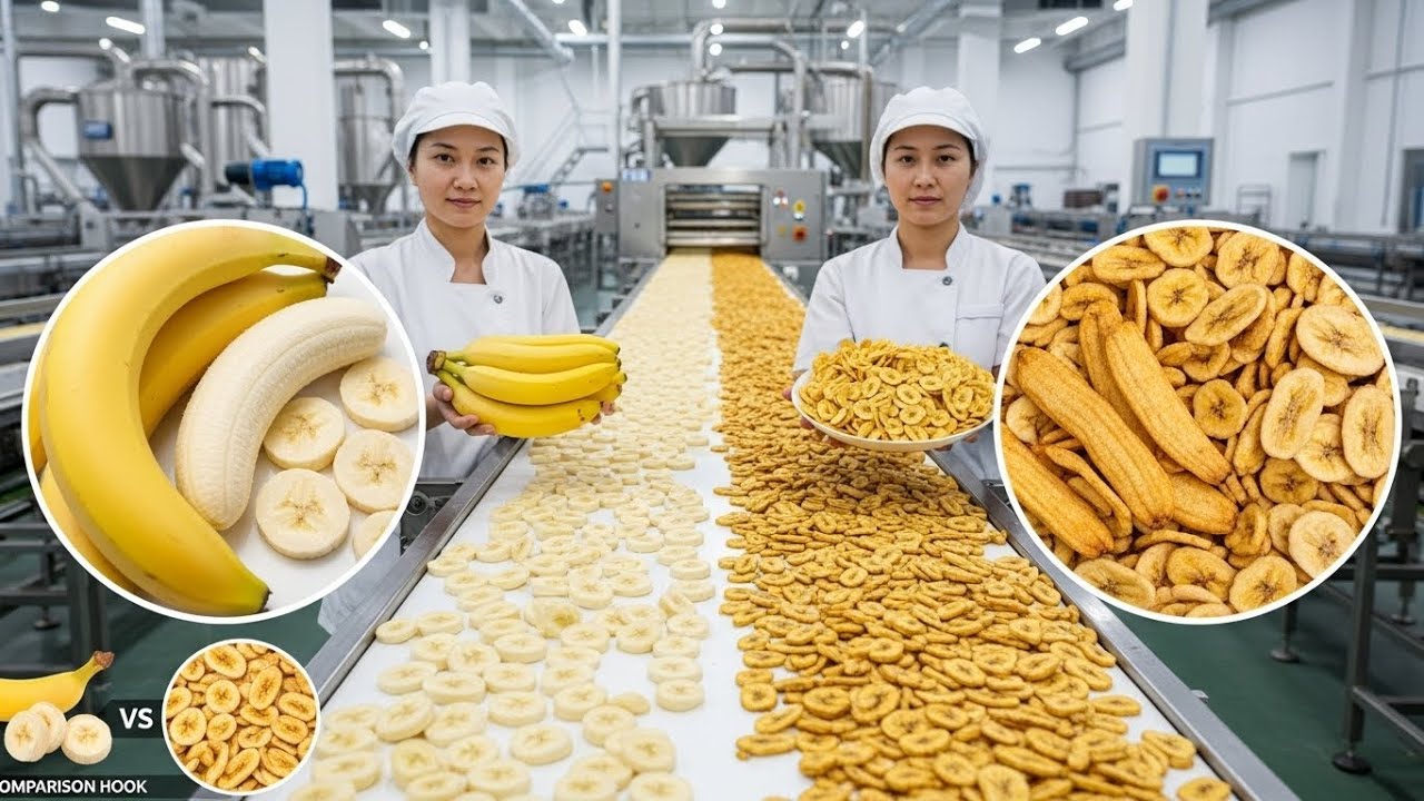 From Fresh Bananas to Dried Snacks | Inside a Food Processing Plant