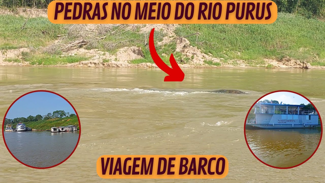 SUBINDO RIO PURUS DE BARCO - MOSTRANDO AS COMUNIDADES RIBEIRINHAS