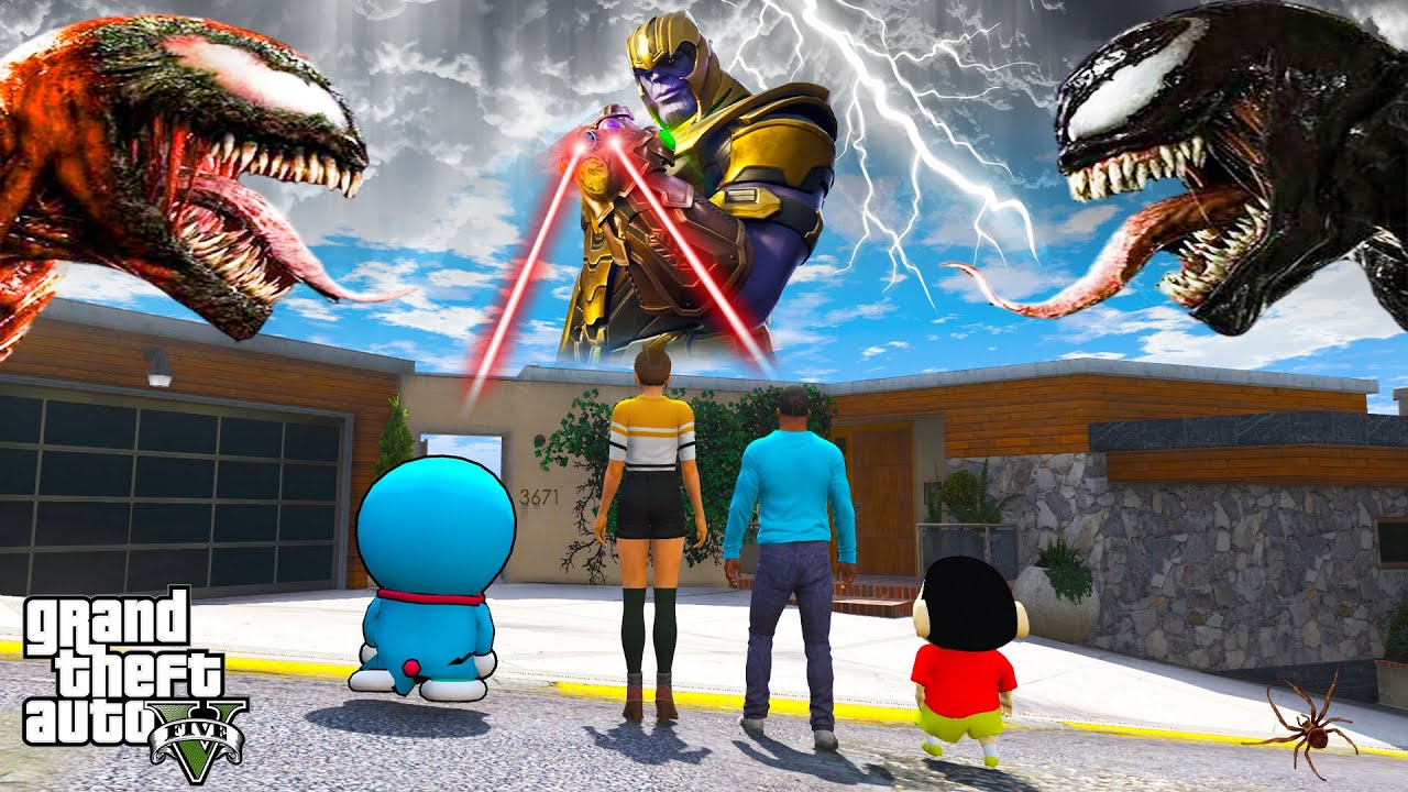 GTA 5 | Thanos Vs Shinchan DORAEMON Survive & Fight THANOS In GTA 5