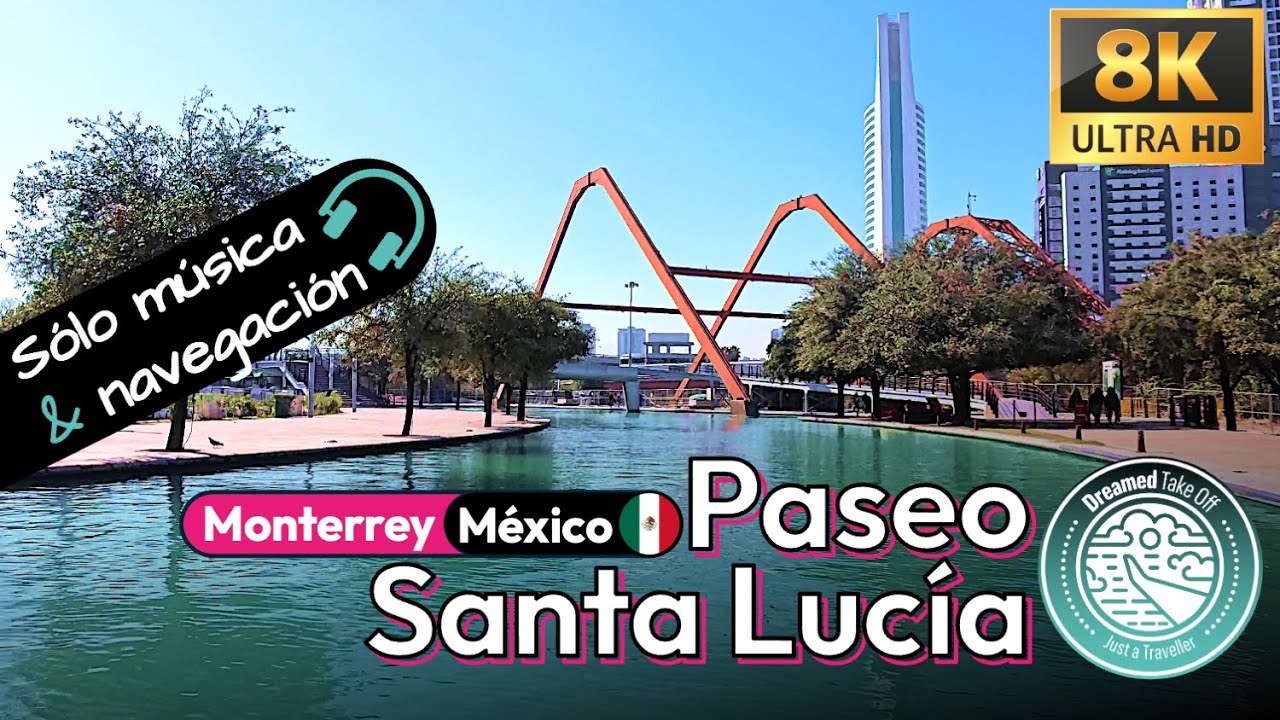 Paseo Santa Lucía: Acompáñame en este paseo en bote por este hermoso parque, Monterrey, México🇲🇽. 4K