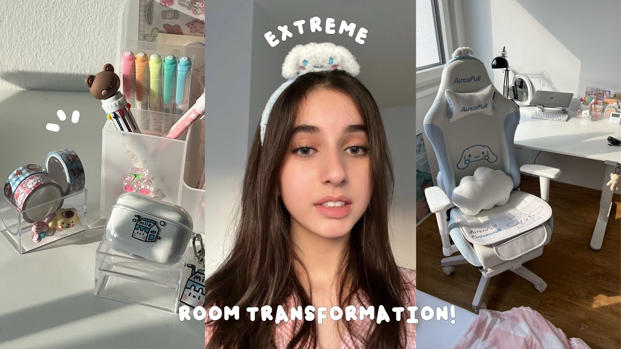 EXTREME room transformation + tour: aesthetic, pinterest & korean inspired! (kurdish, کوردی) 🧸☁️
