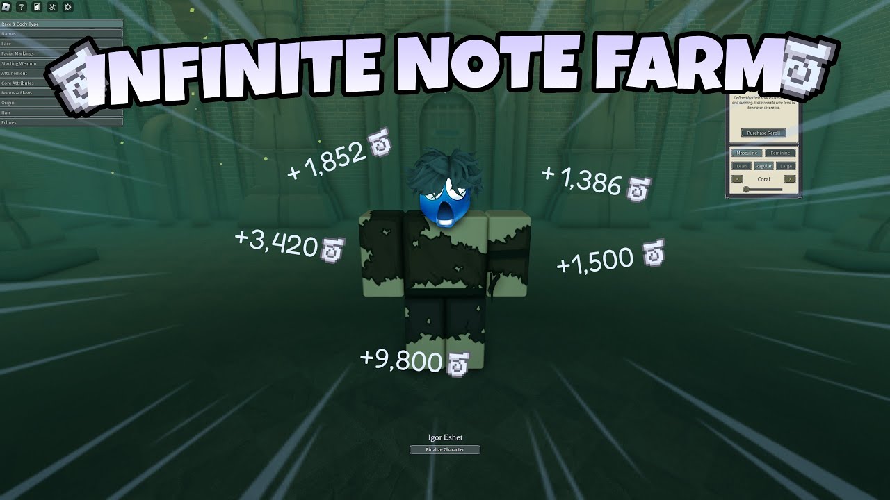 Under 60 seconds Infinite Note Farm | Deepwoken
