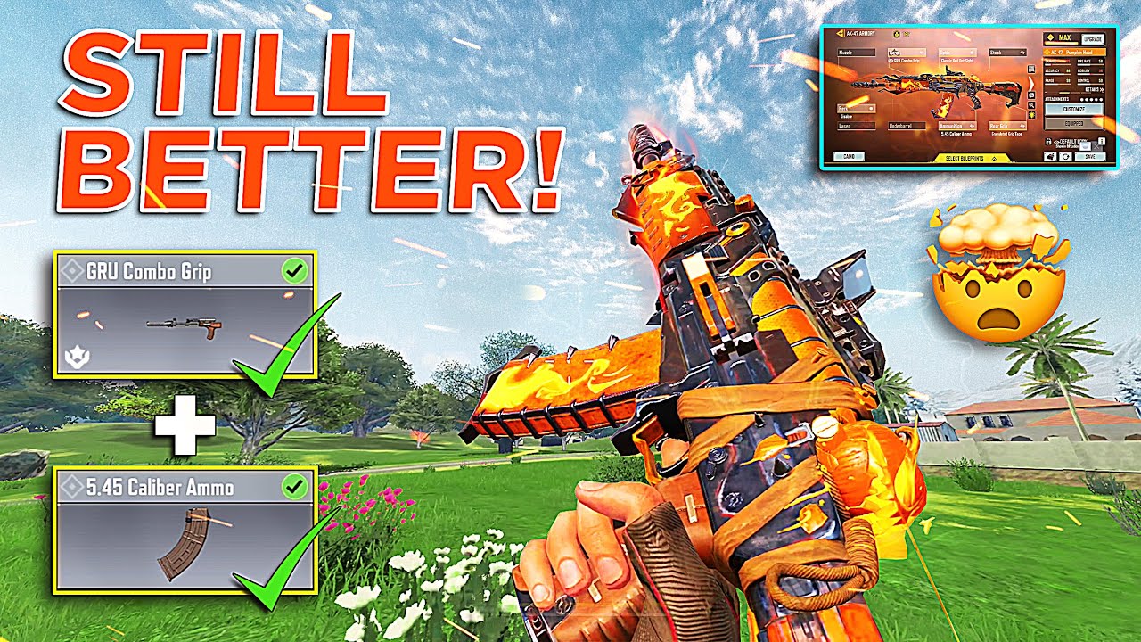 THIS AK-47 GUNSMITH ( GRU Combo Grip + 5.45 Caliber Ammo ) is POWERFUL 🤯 in COD Mobile