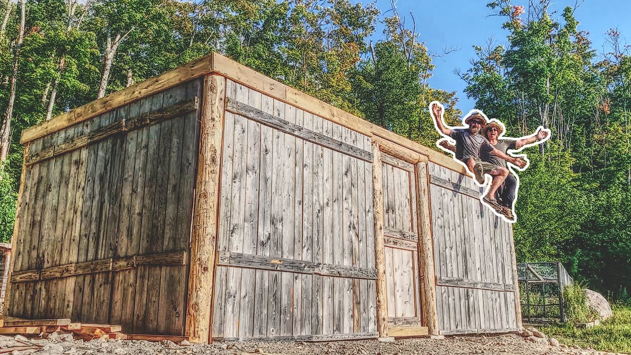 Our PALLET BARN Looks 100 YEARS OLD!  Adding Aged Pine Siding To The Goat Barn