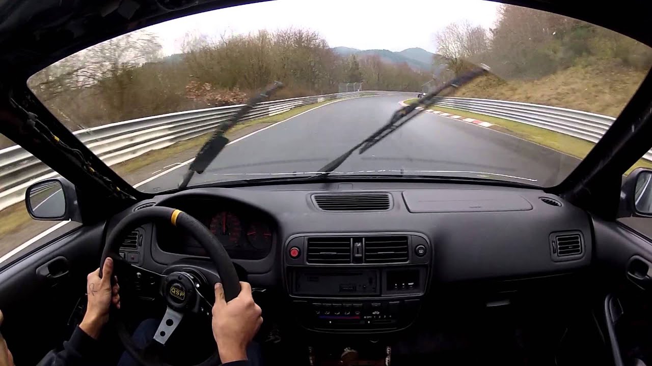 Ek4 sedan + Spoon n1 NURBURGRING wet conditions