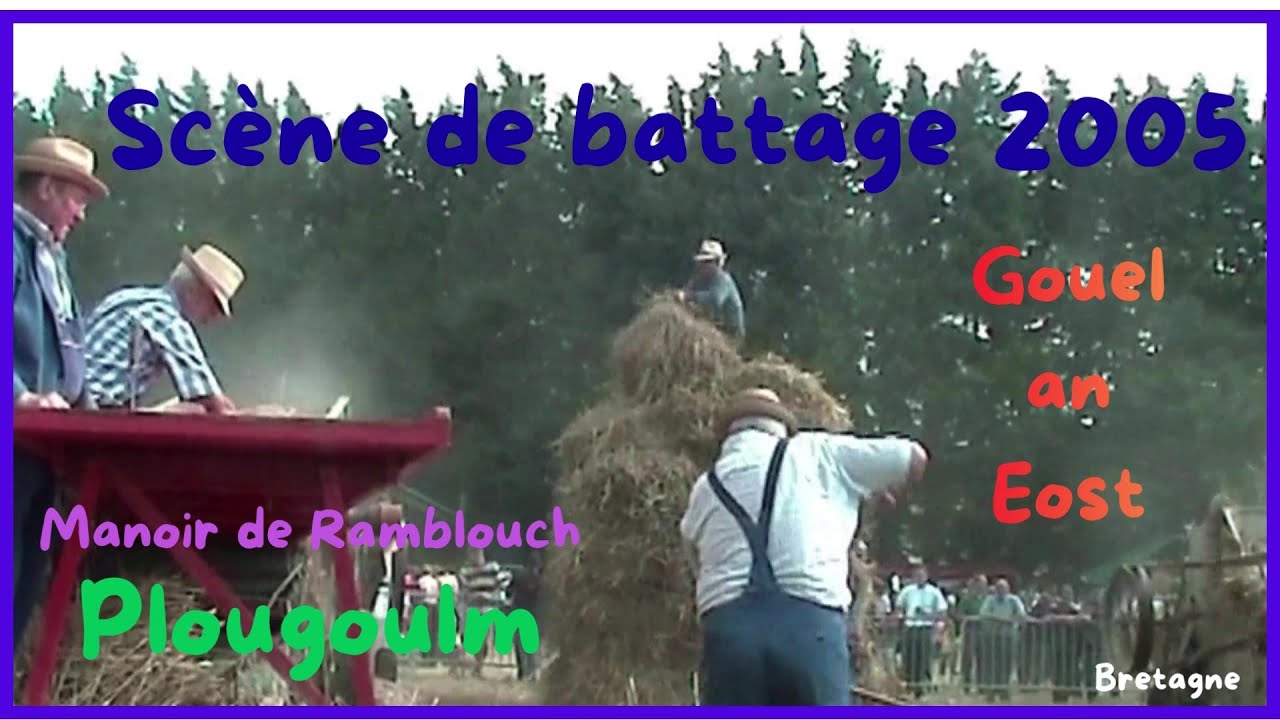 Battage à Plougoulm en 2005 au Manoir de Ramblouch.