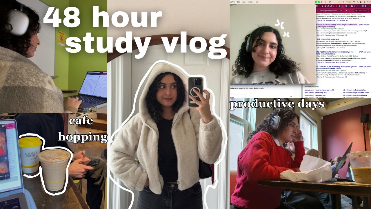48 hr study vlog | extremely productive days, locked in, literature review **extremely motivating**