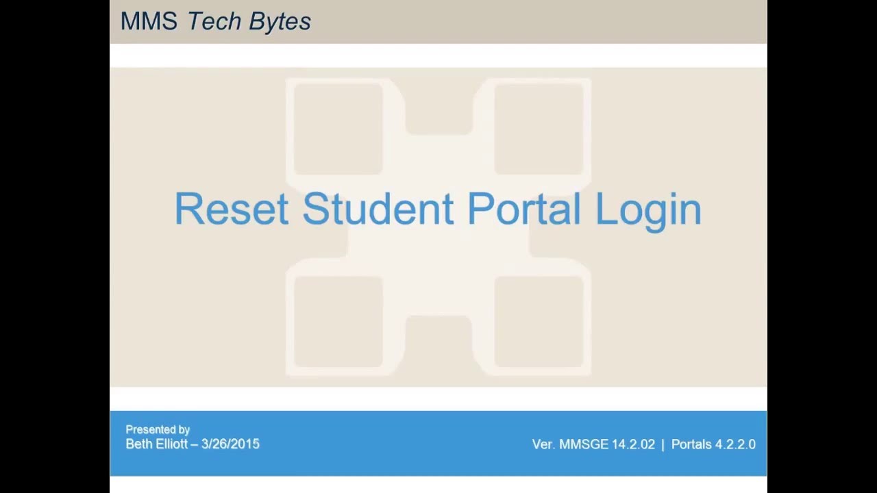 How To Reset Student Portal Login