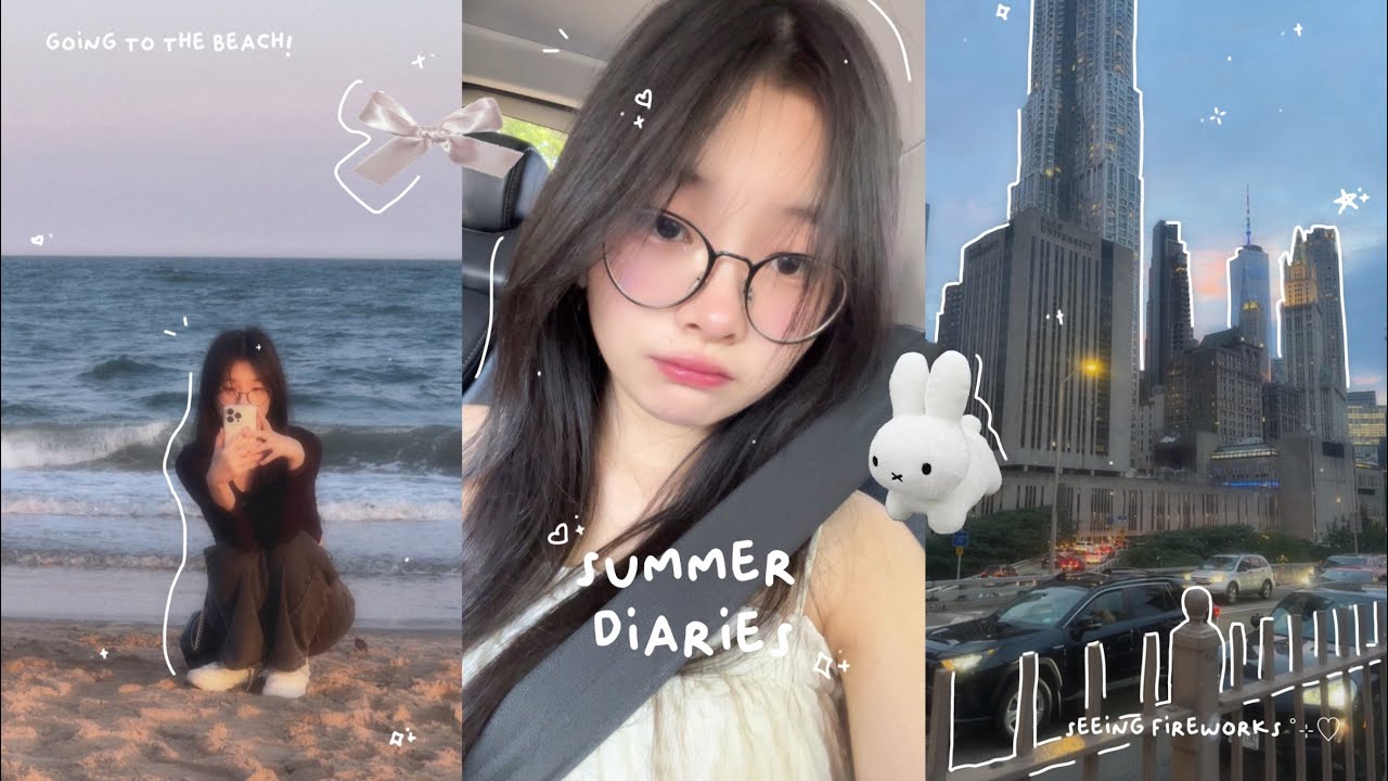 summer diaries🎐🫧: going to the beach, seeing fireworks, hanging out with friends