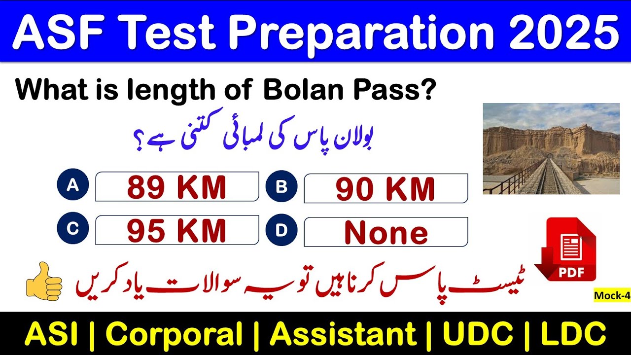 Pakistan Study Top 50 MCQs | ASF Test Preparation 2025 for the post of ASI, Corporal, Assistant, UDC