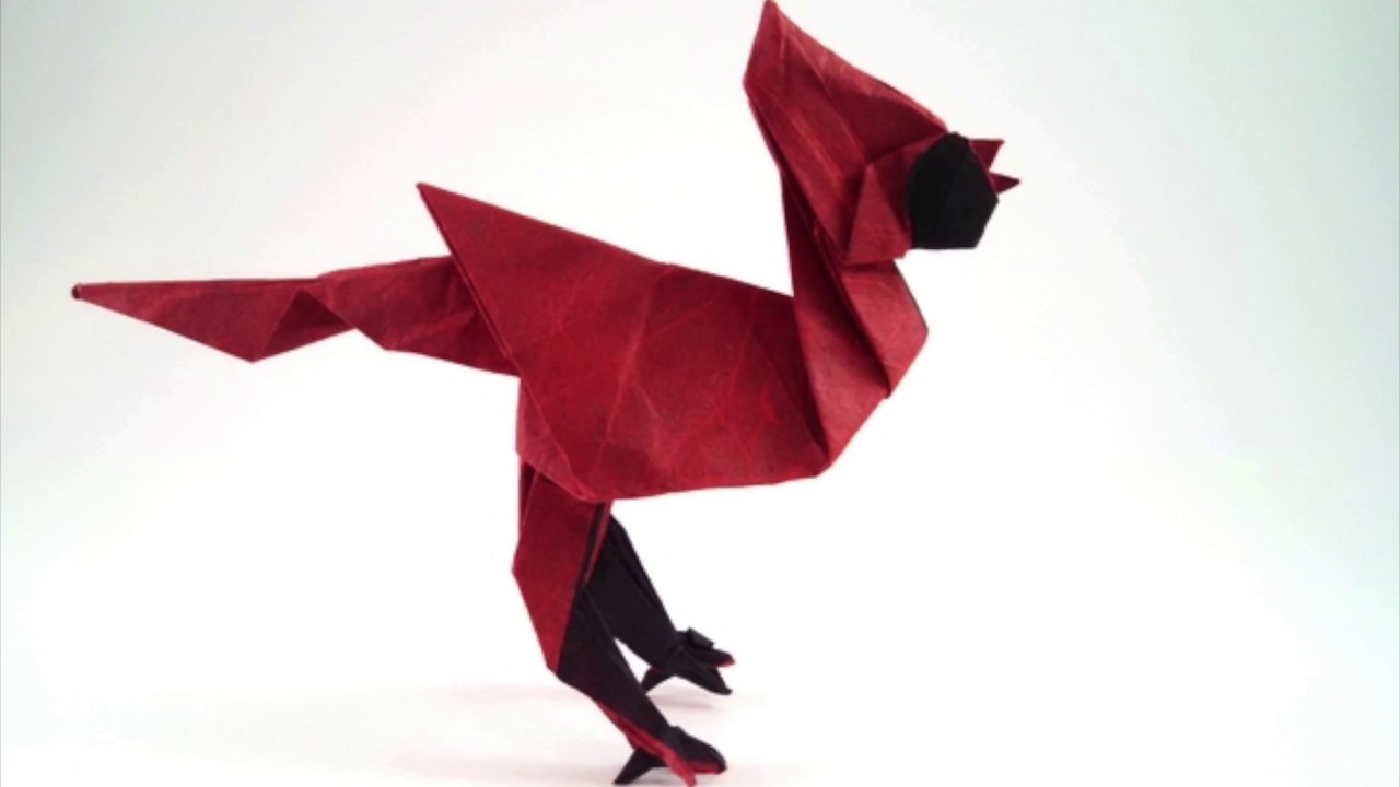 Origami cardinal bird by Sébastien Limet