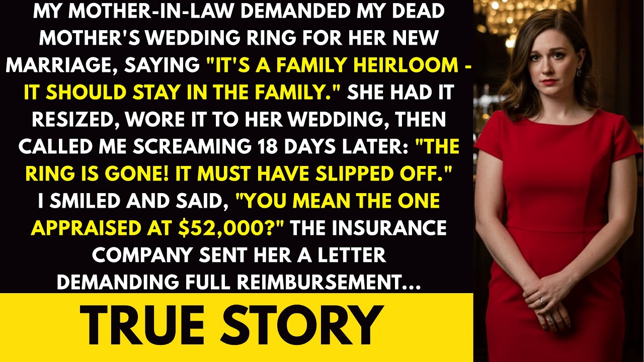 My Mother-in-Law Demanded My Dead Mother's $52K Ring for Her Wedding - I Let Her Take It