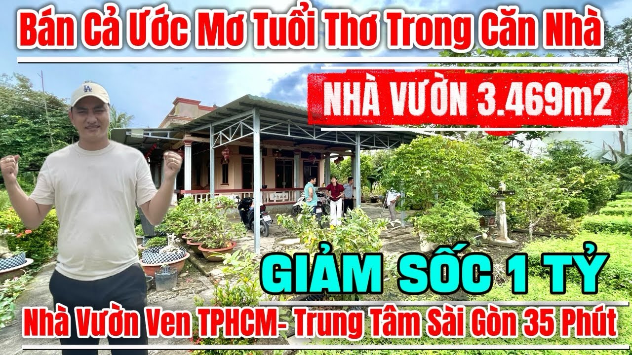 Tập 94 🌲 NHÀ VƯỜN VƯỜN 3.469m2 Ven TPHCM Có 2.469m2 Thổ Cư - Giảm Sốc 1 Tỷ Giảm Để Bán Nhanh🏖️🏖️