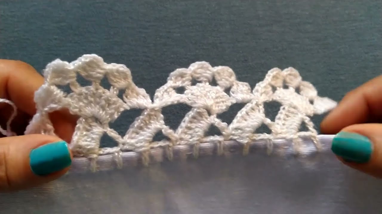 Puntilla de una vuelta para servilletas,en vídeo corto num 21#fyp #videos #crochet #arte