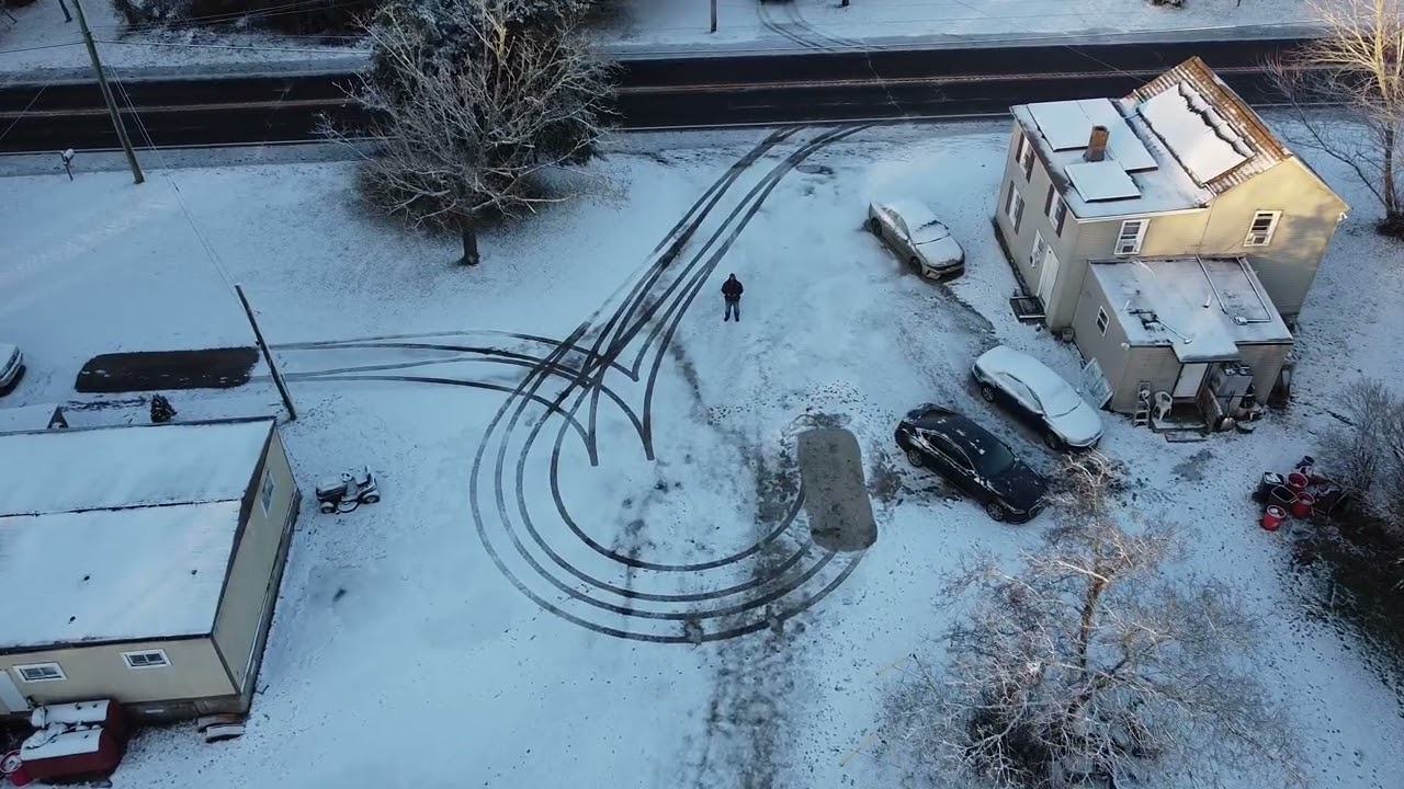 Light Snow And Ice Morning Flight In The Drone