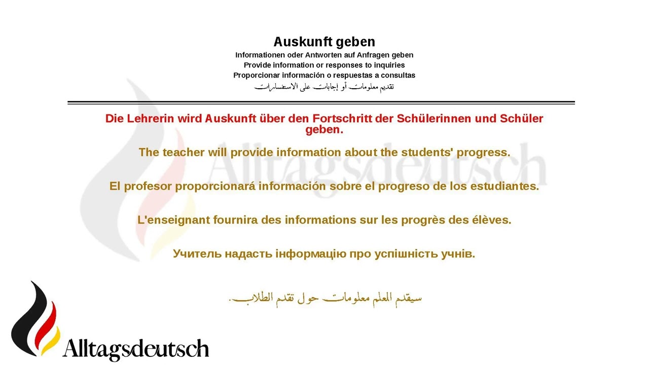 21 Auskunft geben