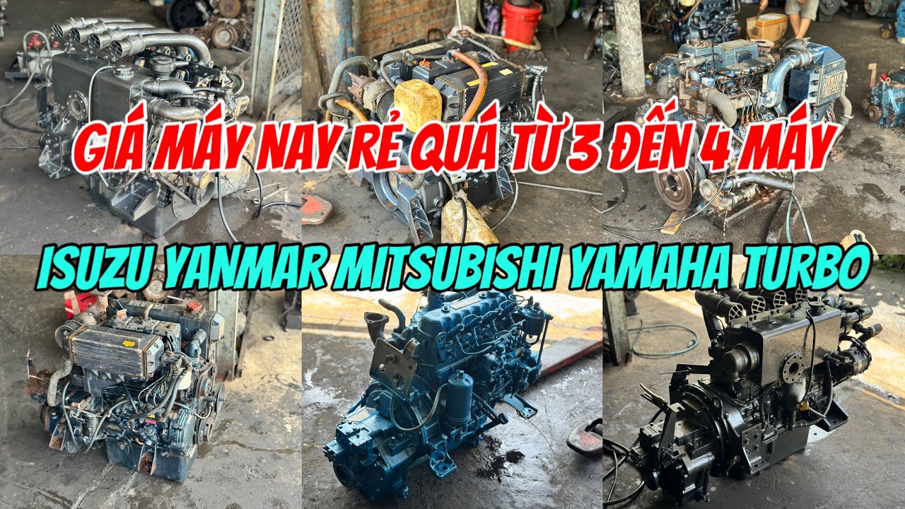 Bán Máy Thuỷ Nhật Giá Rẻ Máy 3-Máy 4 Yamaha Isuzu Yanmar Mitsubishi Turbo 0966,435,335 Ẩn| Tâm Vlog