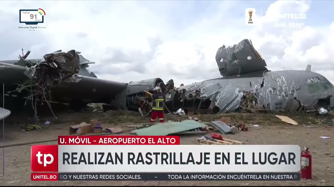 ​Bomberos reporta que hallaron restos humanos tras el accidente de un avión militar en El Alto