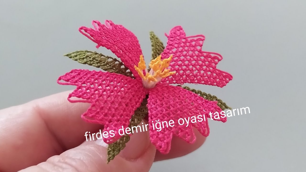615- PEMBE AŞKINA GÖSTERİŞ ŞAMPİYONU İĞNE OYASI MODELİ ANLATIMLI YAPILIŞI