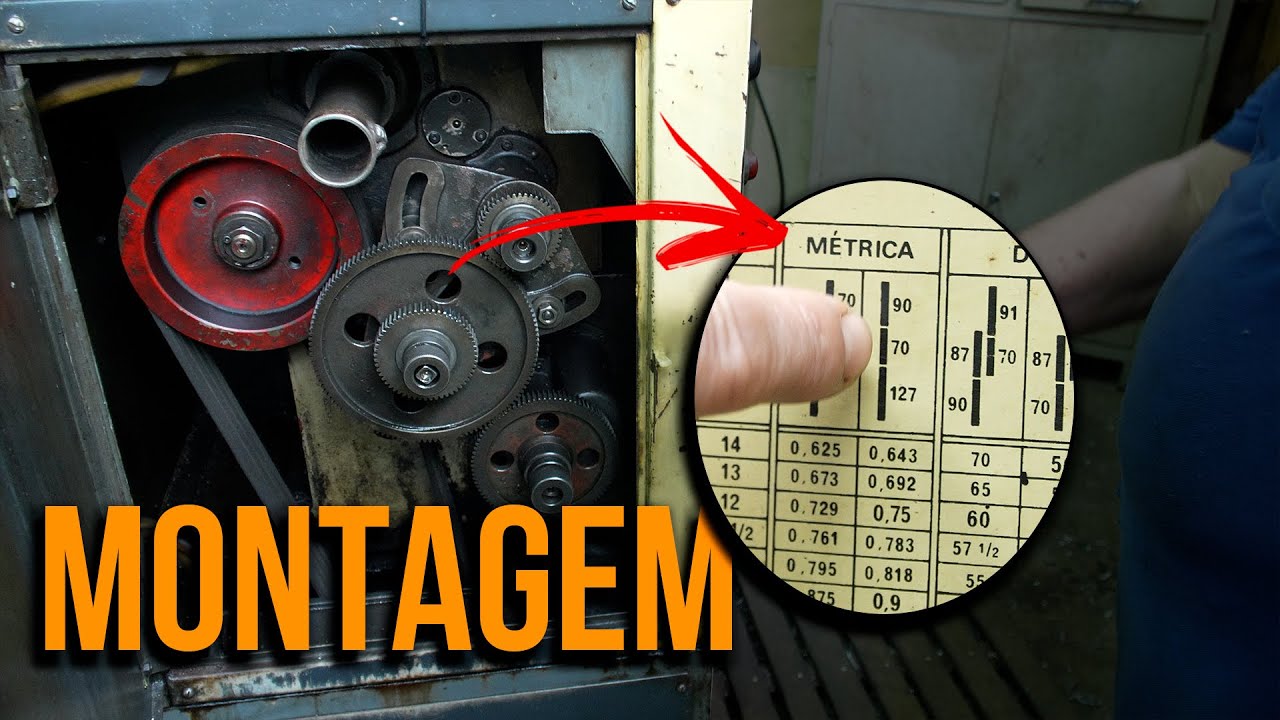 MONTAGEM DE ENGRENAGEM NO TORNO ROMI IMOR - Fazendo rosca no torno imor