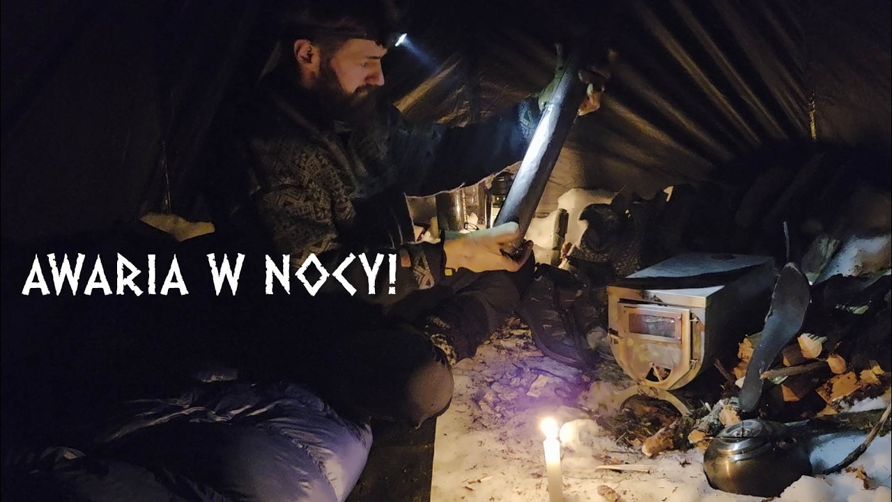 Awaria piecyka w środku zimy!… Bushcraft solo na Kaszubach