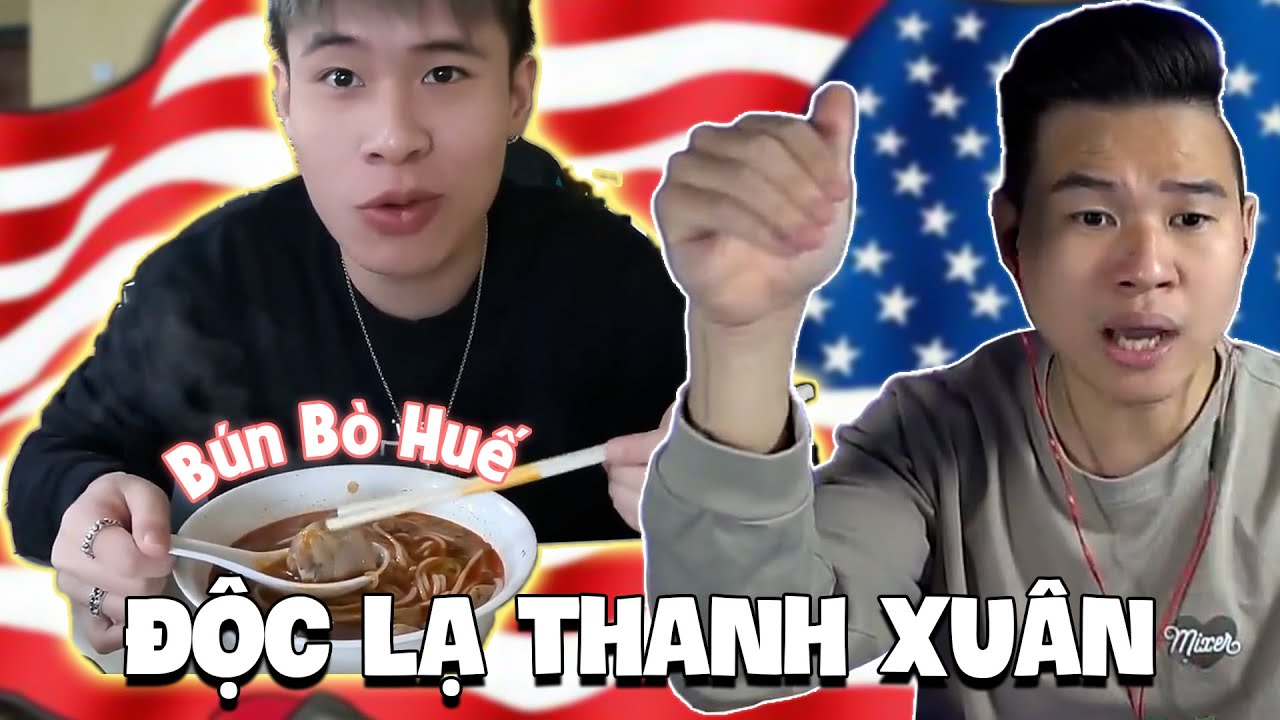 (REACTION) Bô béo lần đầu thấy Người Việt Nam bắt máy bay qua mĩ ăn Bún bò Huế