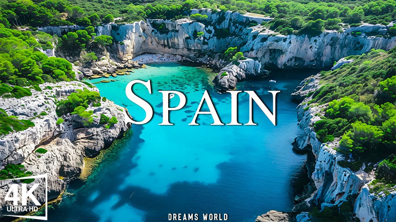 FLYING OVER SPAIN 4K UHD Calming Music Along With Beautiful Nature Video  4K Video Ultra HD