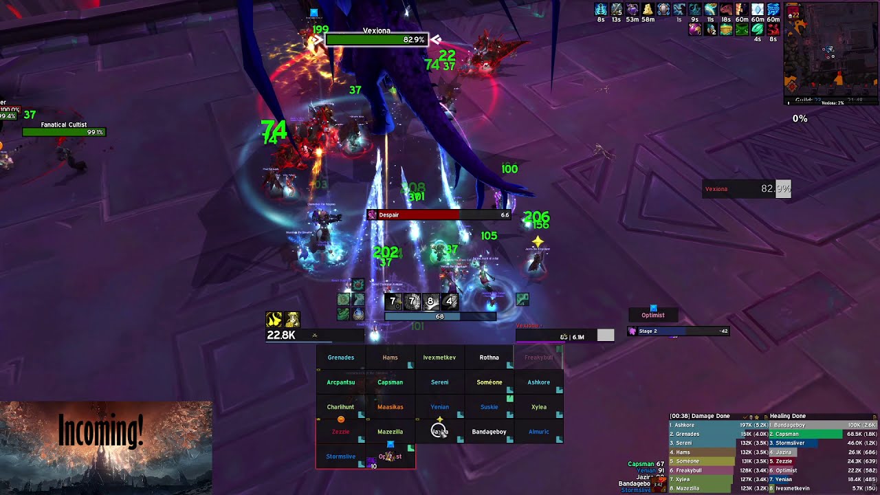 Incoming vs Heroic Vexiona (Shadowlands pre-patch)
